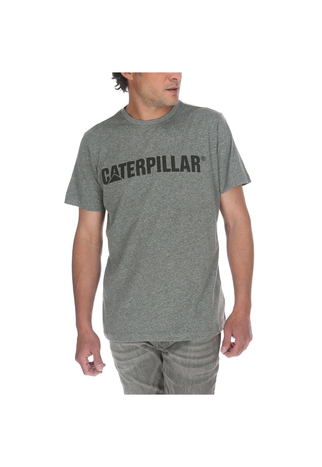 Polera Hombre Slim Fit Caterpillar Logo Tee Gris-0