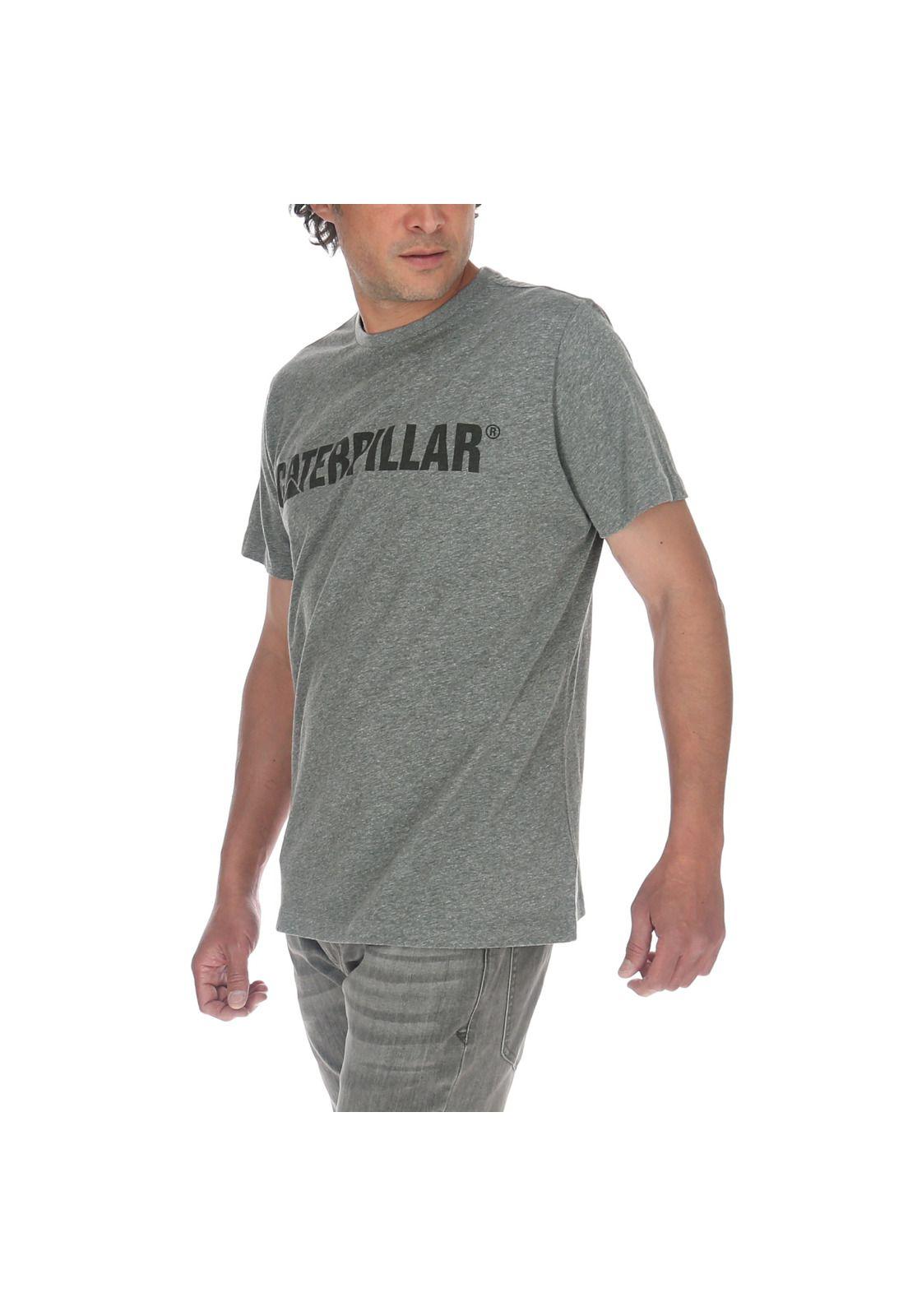 Polera Hombre Slim Fit Caterpillar Logo Tee Gris-1