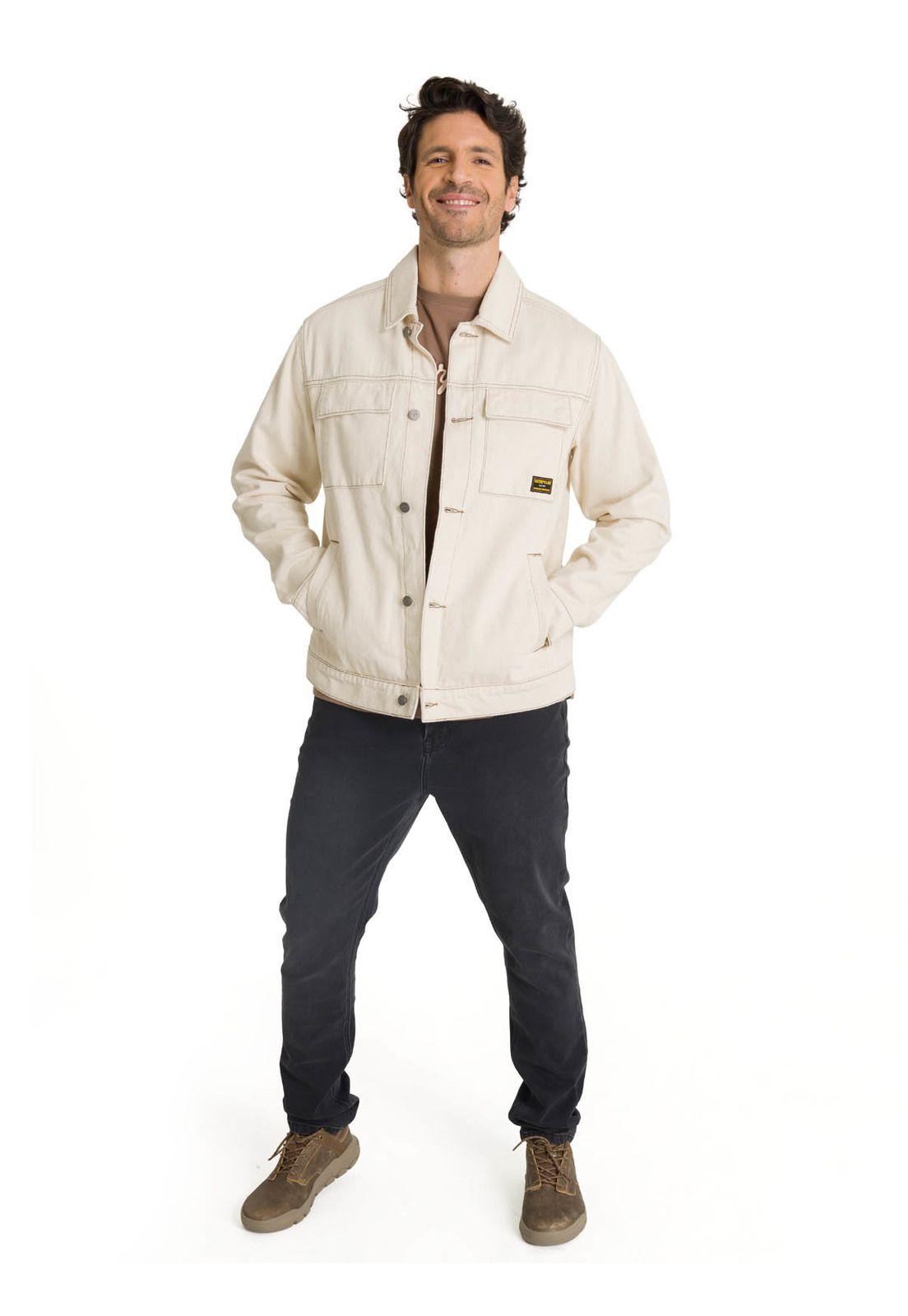 Chaqueta de Jeans Hombre Denim Work Beige-5