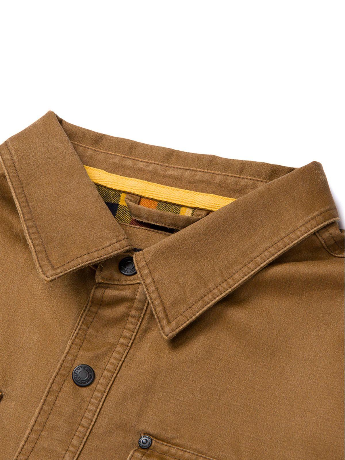 Chaqueta Hombre Waxed Cotton Shirt Jac Café-7