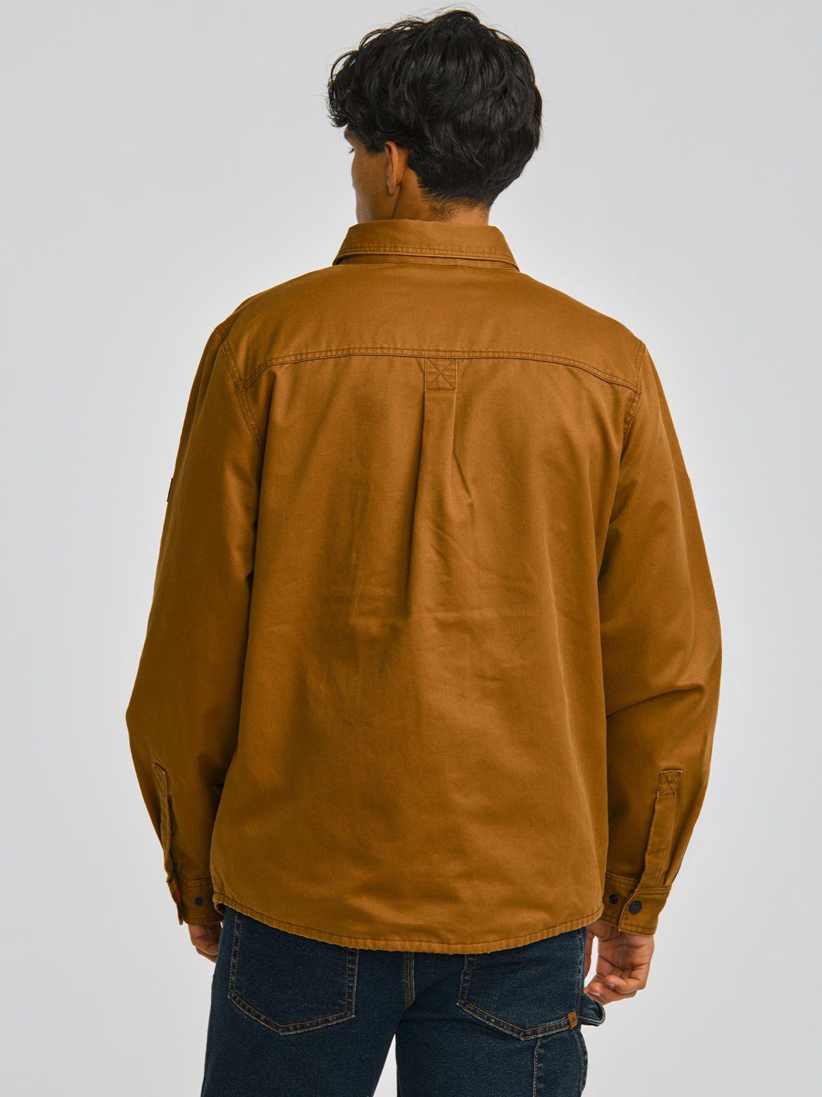 Chaqueta Hombre Waxed Cotton Shirt Jac Café-5