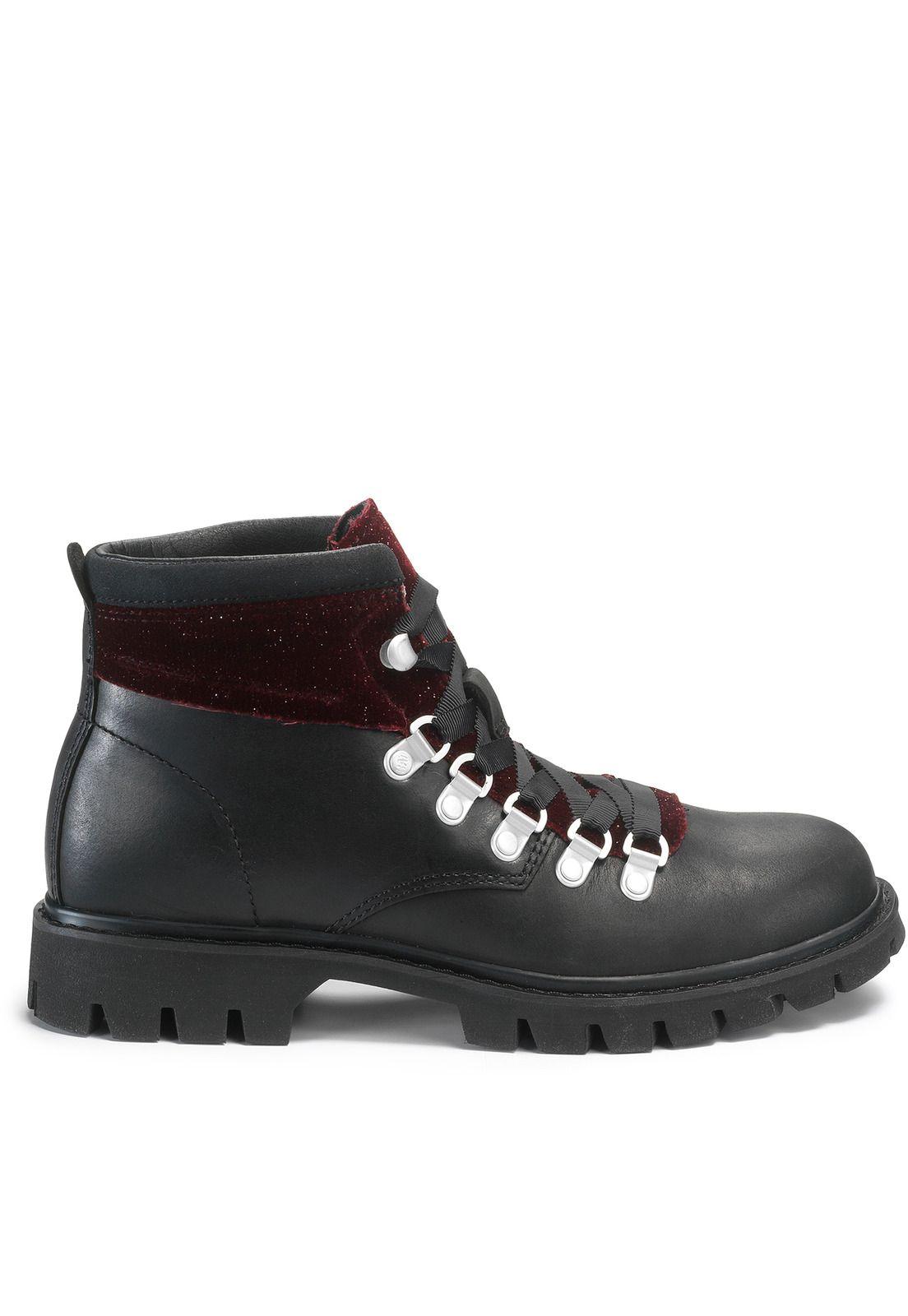 Botin Cuero Crux Negro Mujer-1