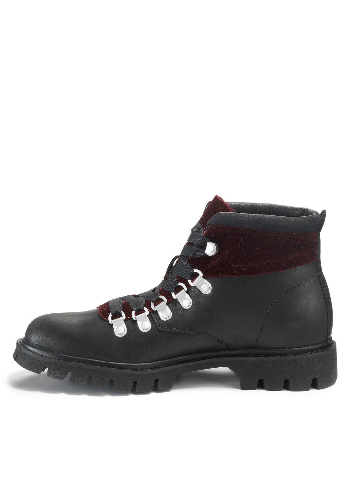 Botin Cuero Crux Negro Mujer-2