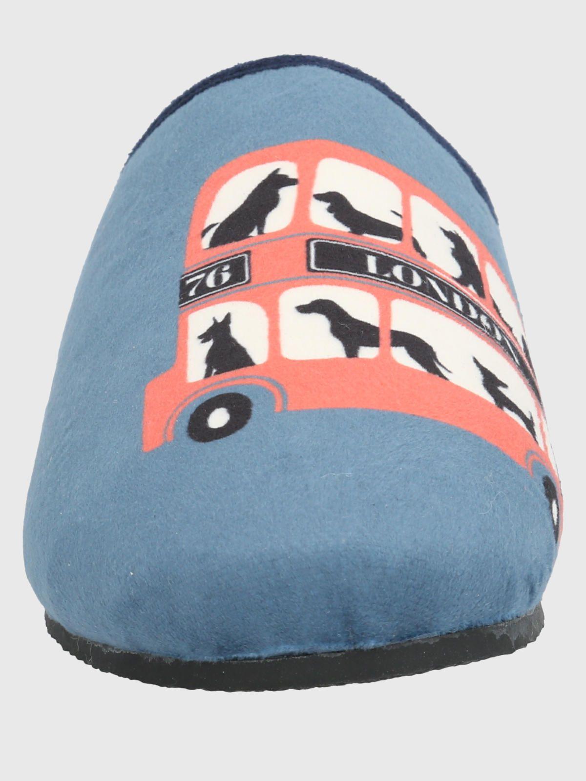 Pantufla  Unisex  Slipper Uk Bus Azul-3