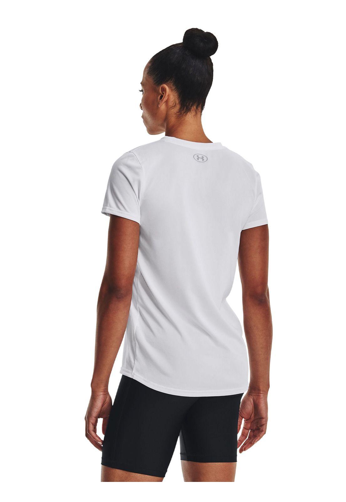 Polera Manga Corta UA T Team Mujer Blanco-4