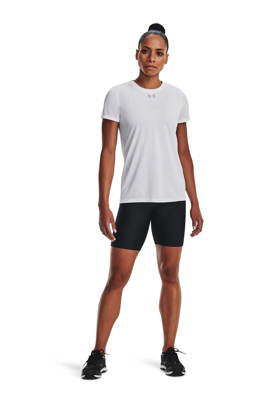Polera Manga Corta UA T Team Mujer Blanco-5