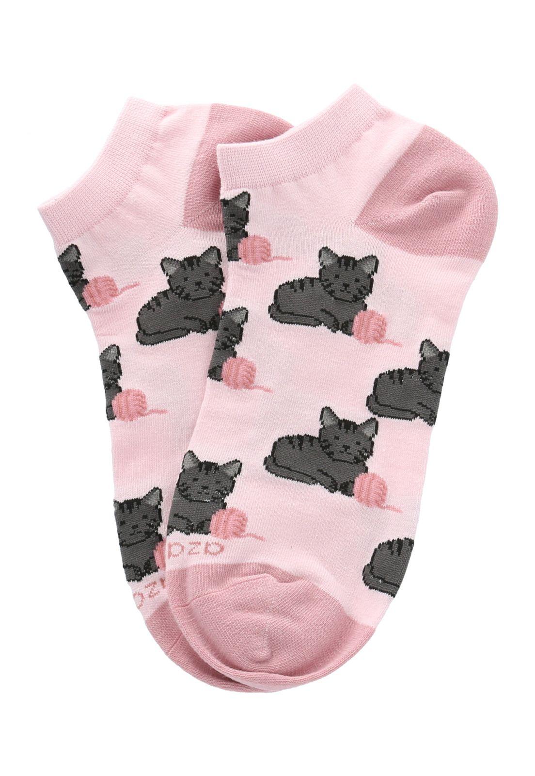Calcetines  Ped Cats Mujer Rosado-2