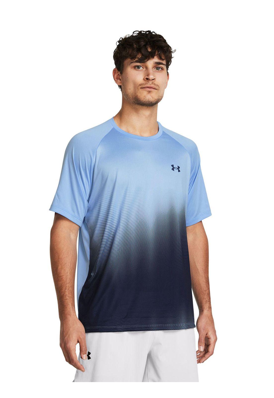 Polera manga corta Tech Fade hombre Azul-3
