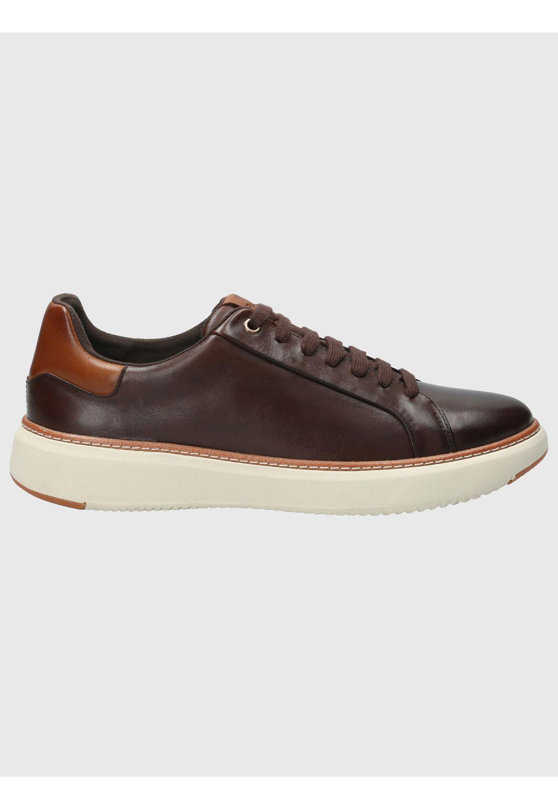 Zapatilla Cuero Hombre Force G Café Oscuro-1