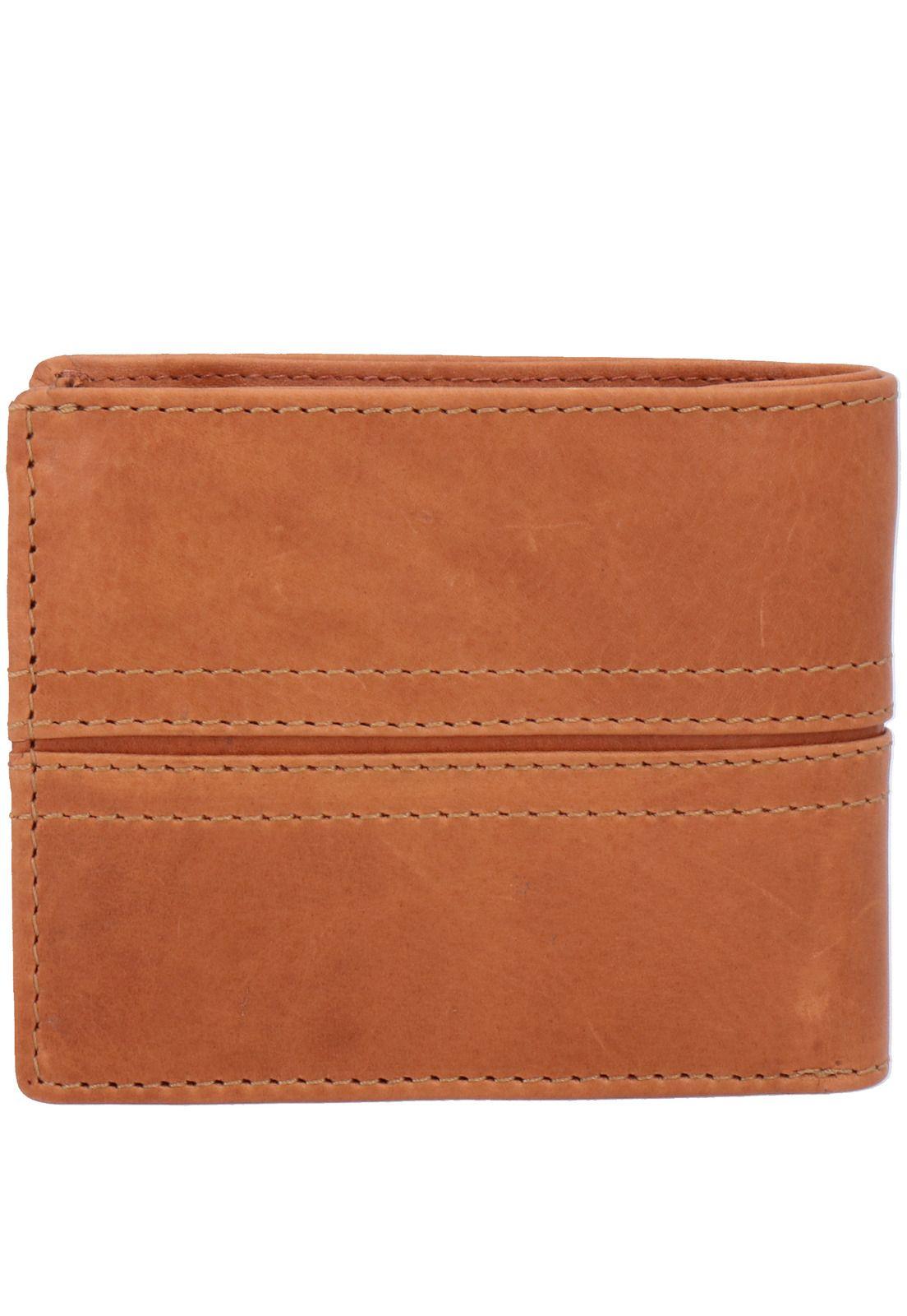 Billetera Cuero Omi Stitch Coin Café-1