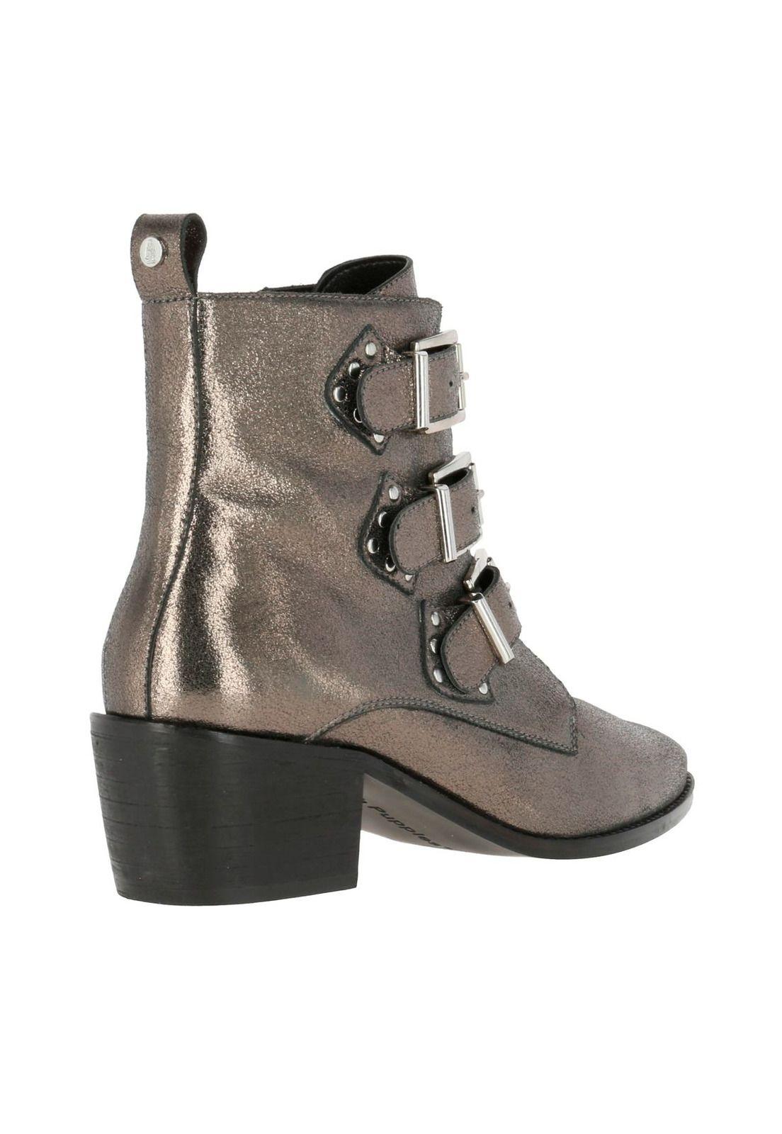 Botin Cuero Mujer Yoko Plateado-4