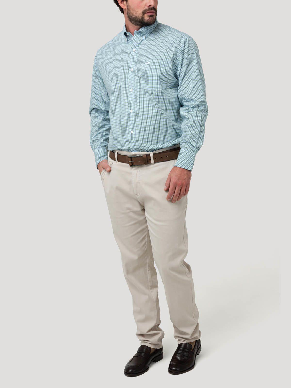 Camisa Libre de Arrugas Blanco Algodón Hombre-7