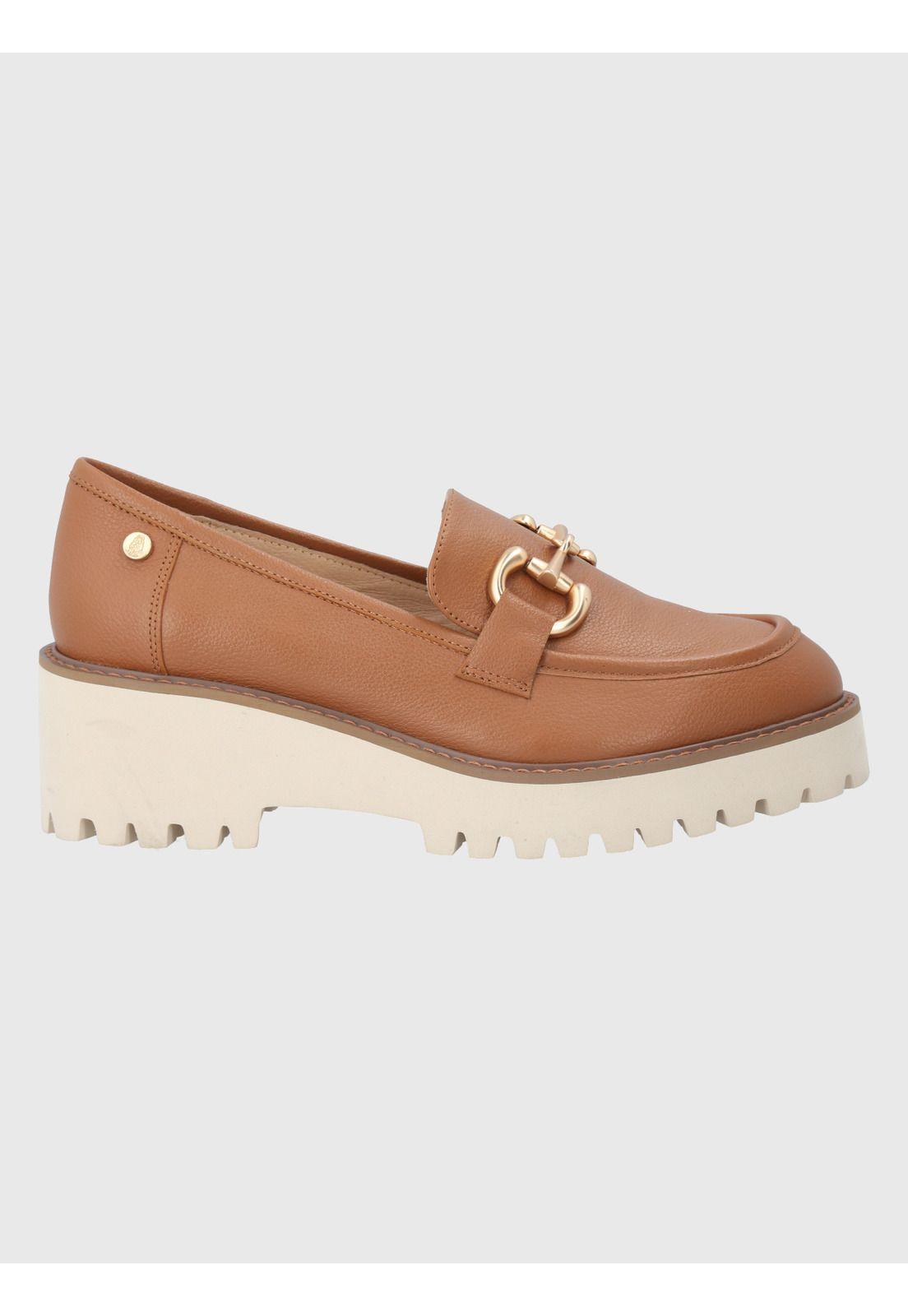 Mocasín Cuero Café Claro Mujer Lani -1