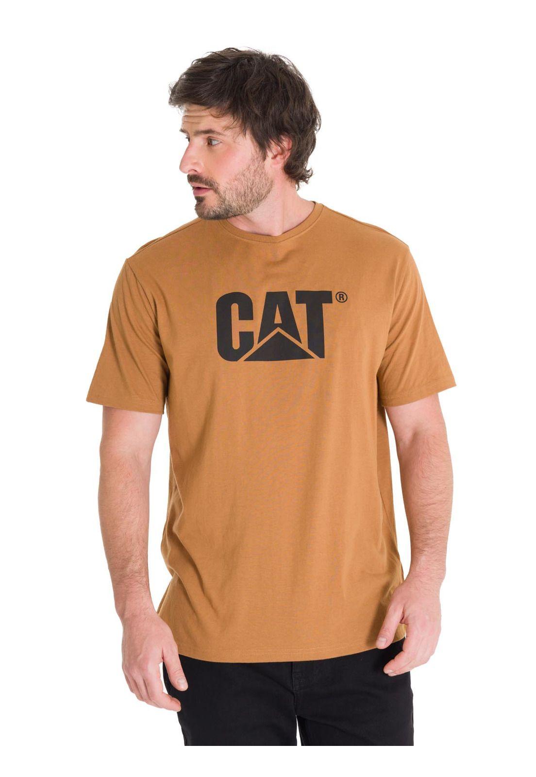 Polera Manga Corta Logo Hombre Café-0
