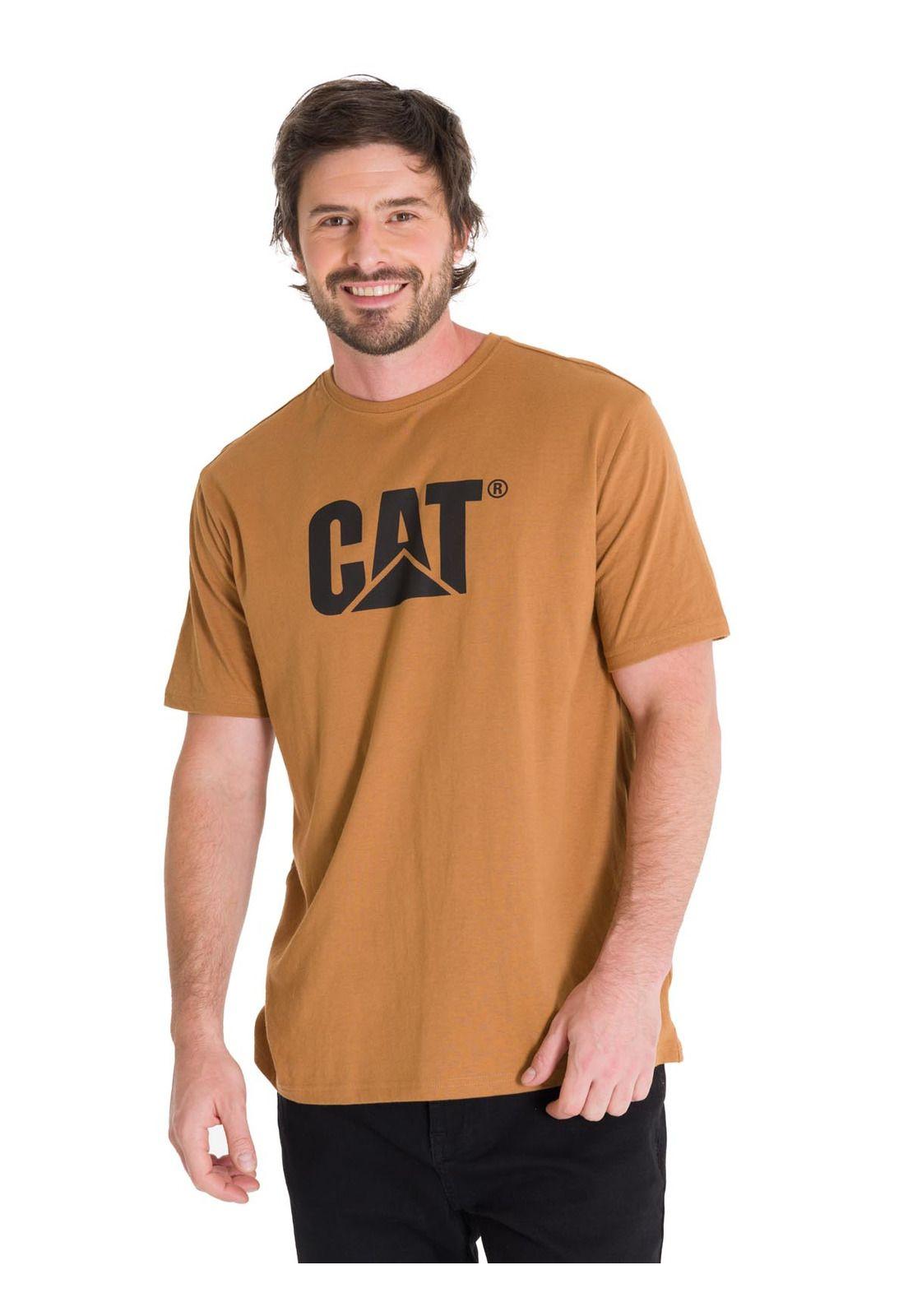 Polera Manga Corta Logo Hombre Café-1