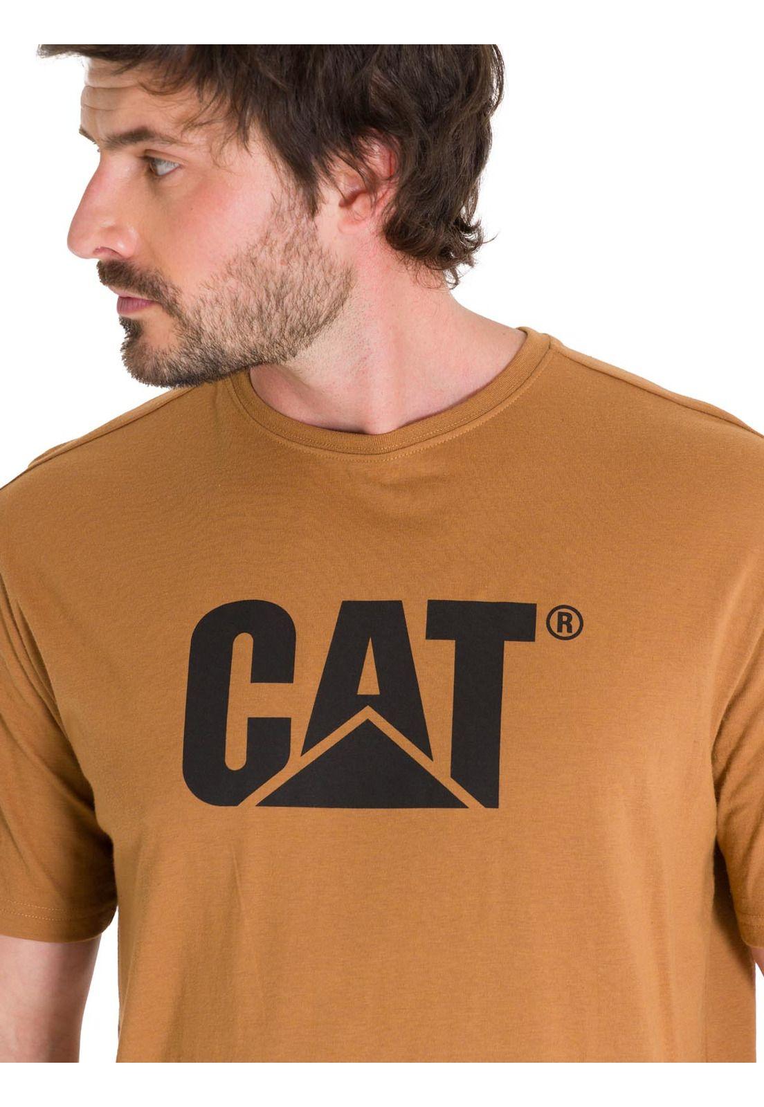 Polera Manga Corta Logo Hombre Café-4