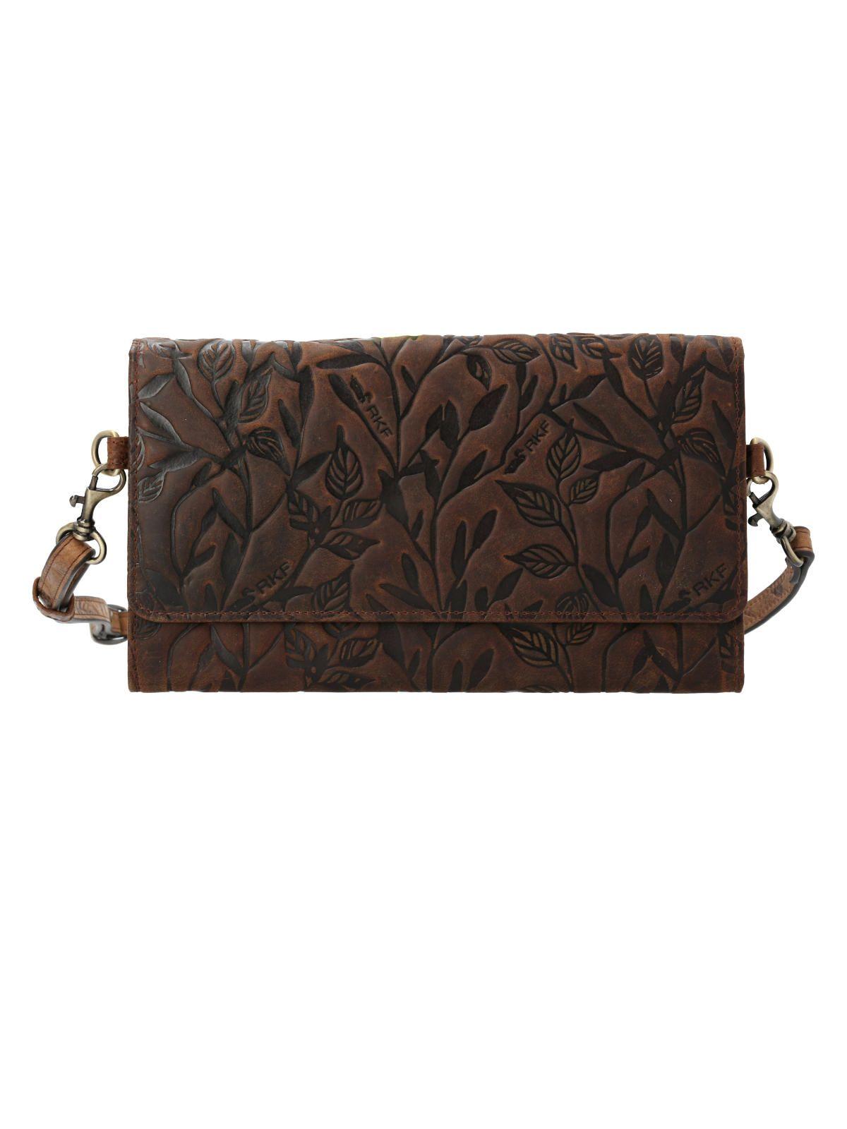 Cartera Cuero Mujer Oh Flower Cross Chocolate-0