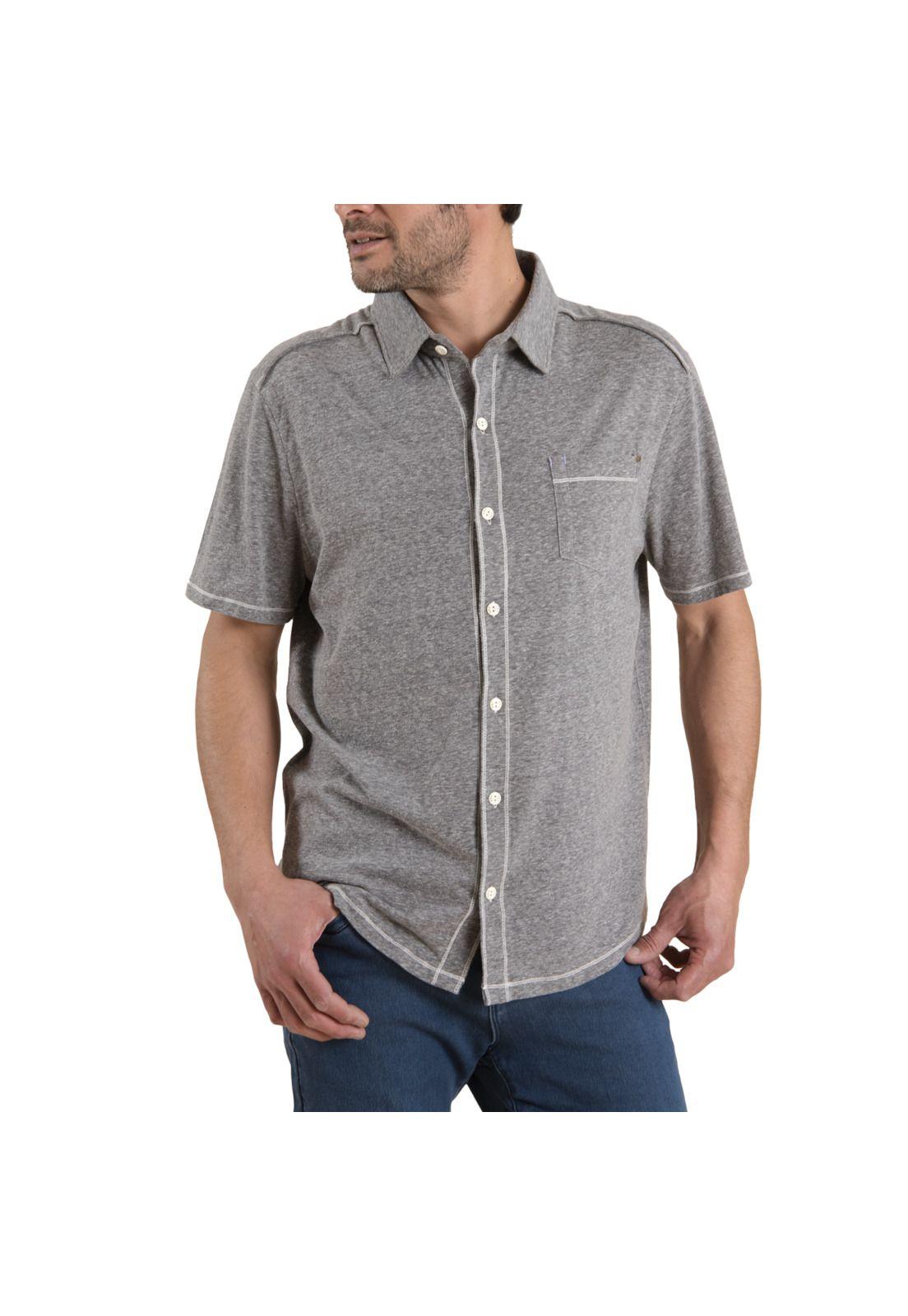 Camisa Algodón Orgánico Hombre Jersey Gris-0