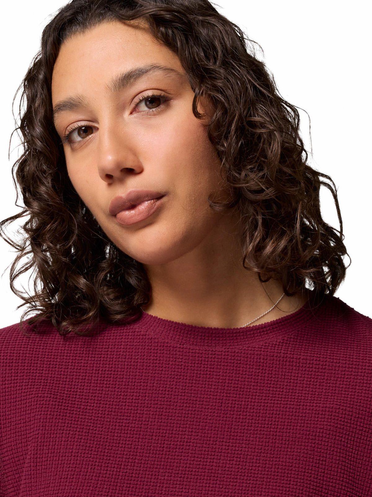 Polera ML Mujer Brea Falls Grid Crew Morado-3