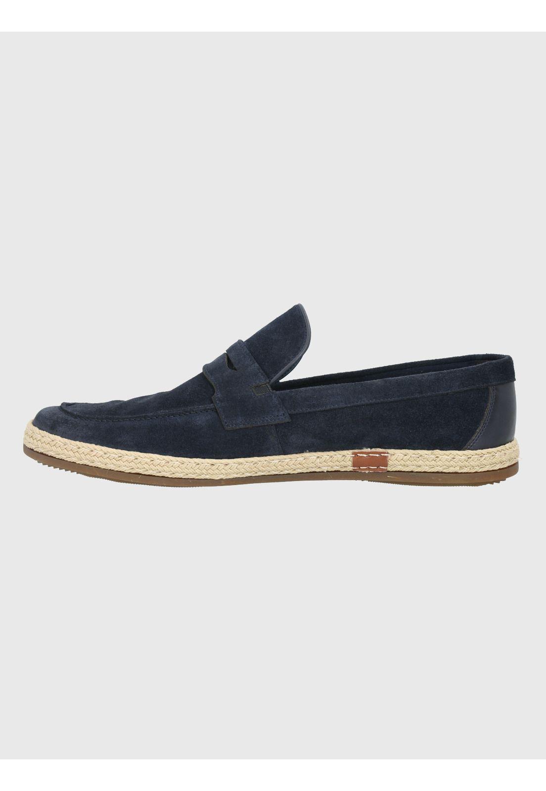 Mocasín Cuero Azul Oscuro Hombre Montella -4