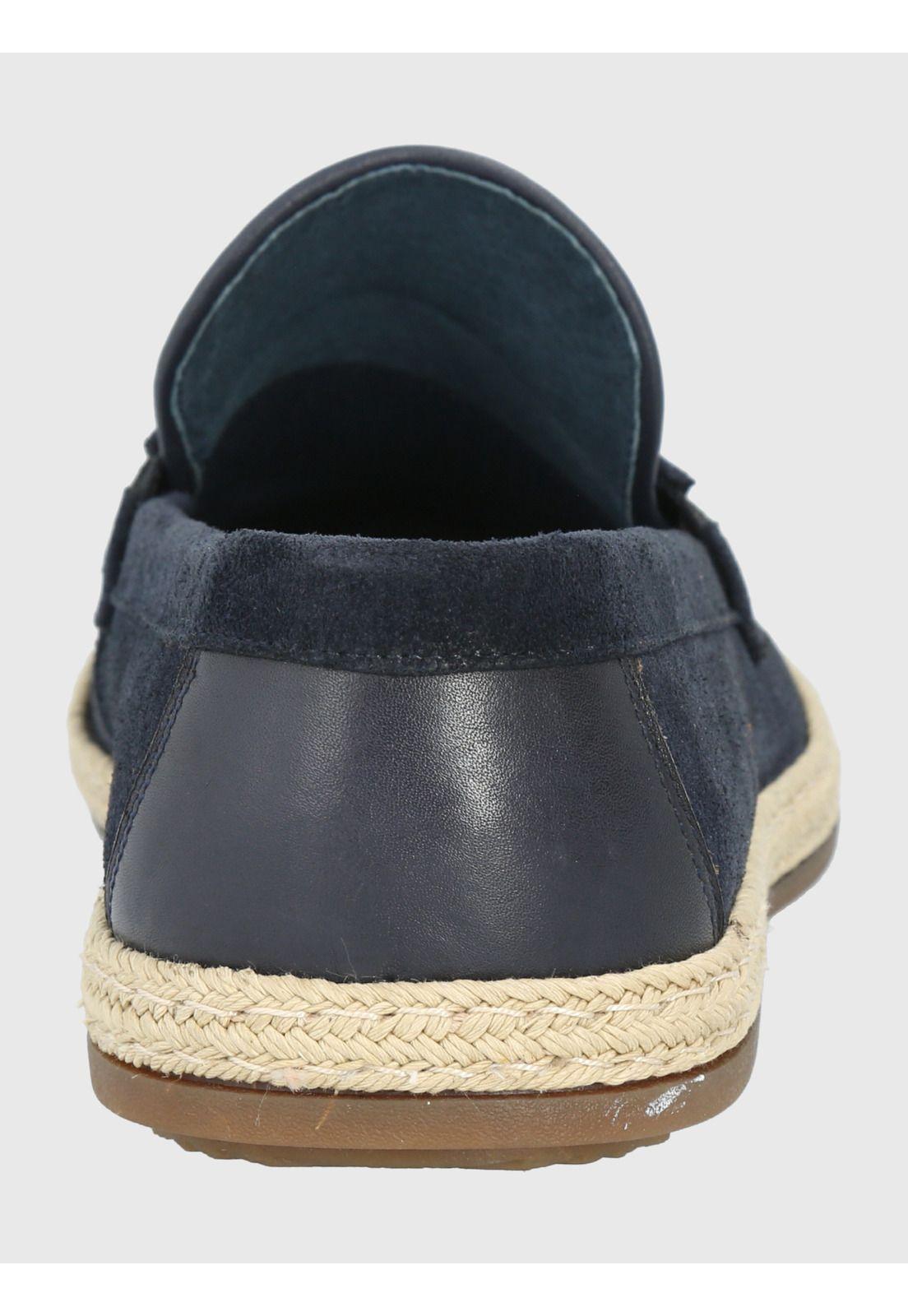 Mocasín Cuero Azul Oscuro Hombre Montella -5