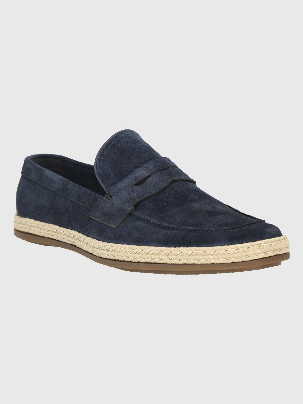 Mocasín Cuero Azul Oscuro Hombre Montella -0