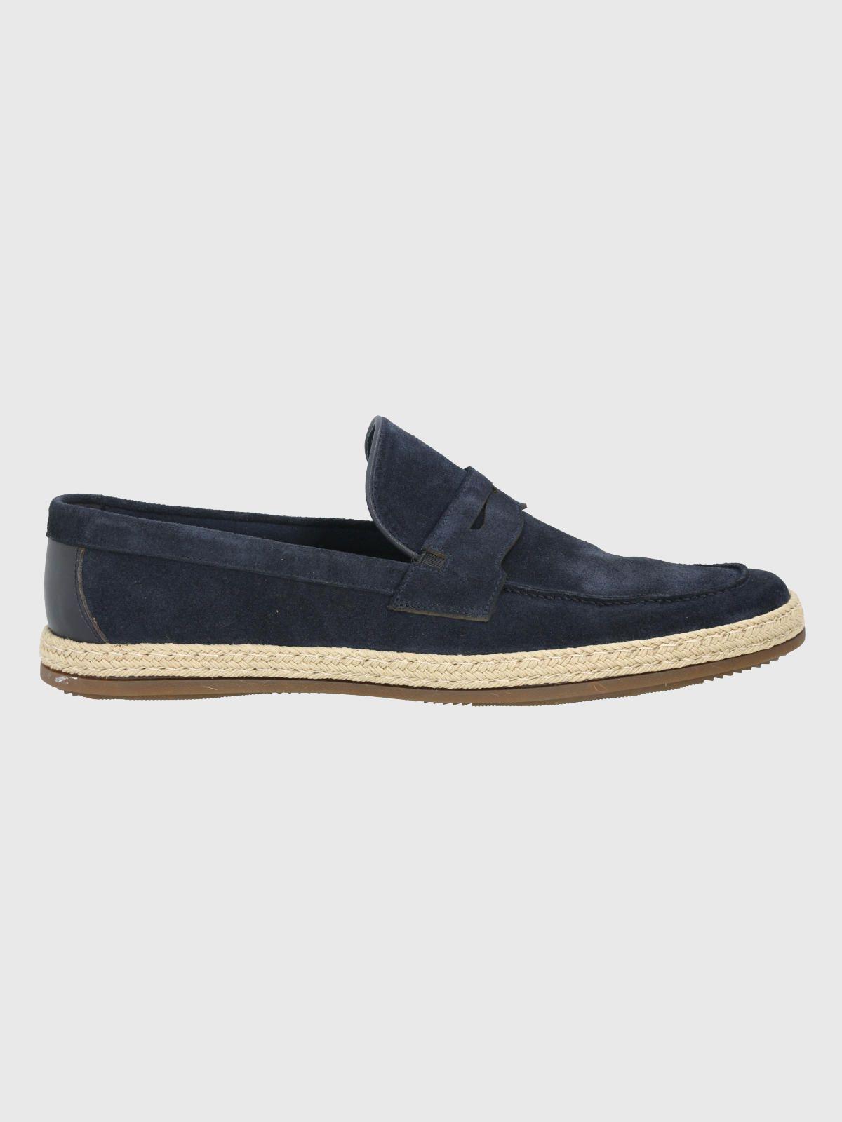 Mocasín Cuero Azul Oscuro Hombre Montella -1