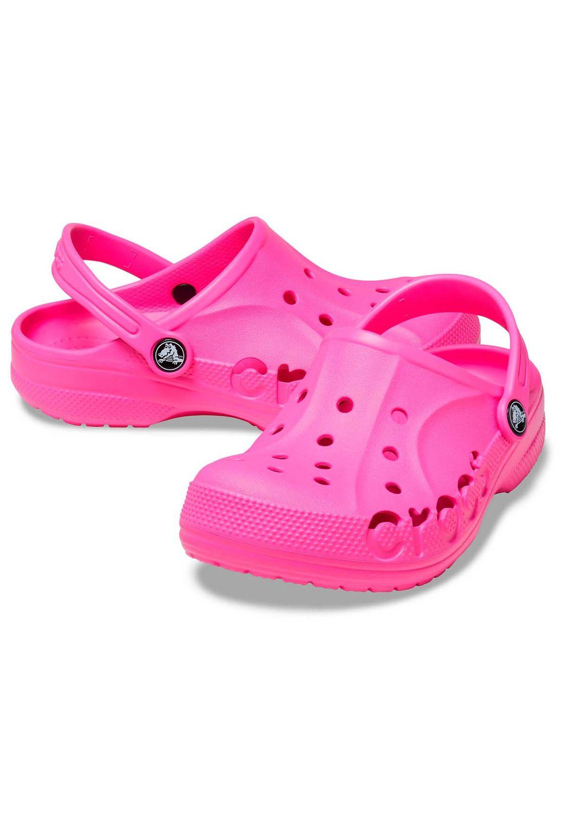 Zueco Crocs Niña Baya Clog K Rosado Eléctrico-3