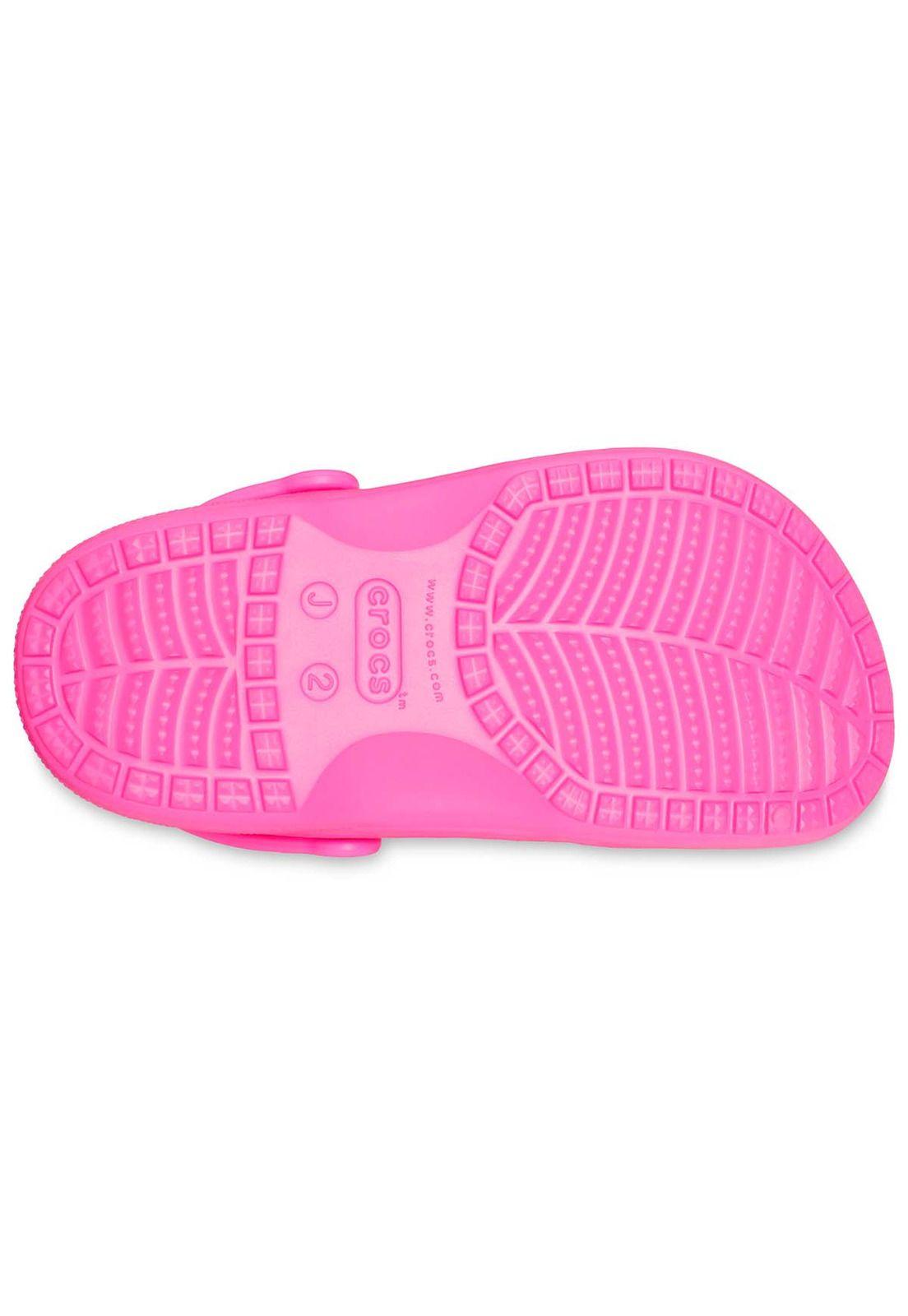 Zueco Crocs Niña Baya Clog K Rosado Eléctrico-4