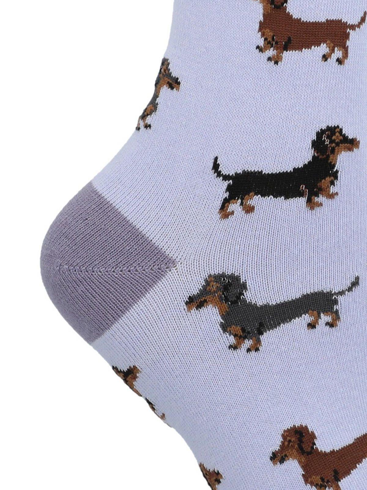 Calcetín Algodón Mujer C Cuff Dachshu Morado-1