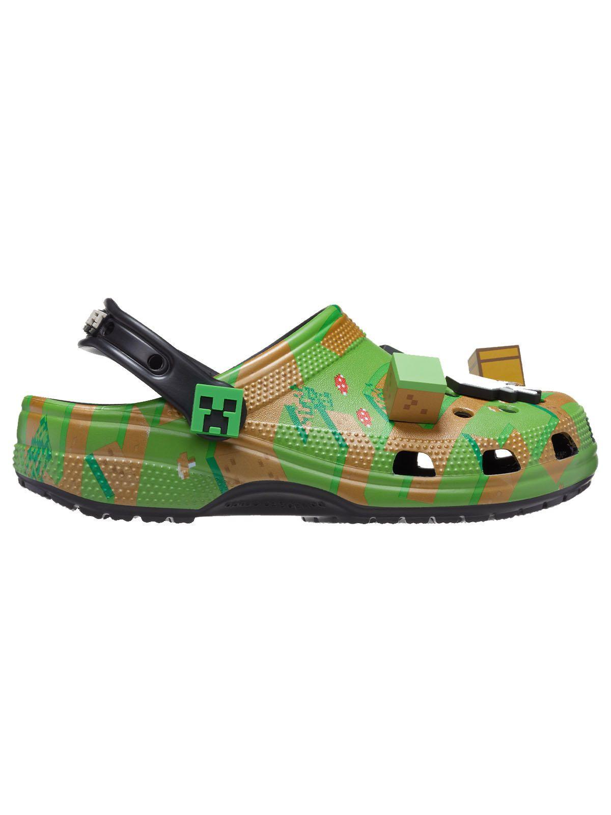 Zueco Crocs Hombre Minecraft Elevated Verde-0