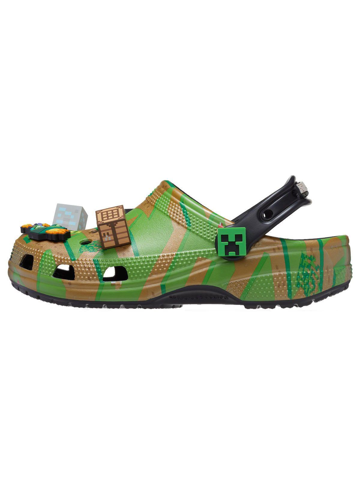 Zueco Crocs Hombre Minecraft Elevated Verde-1