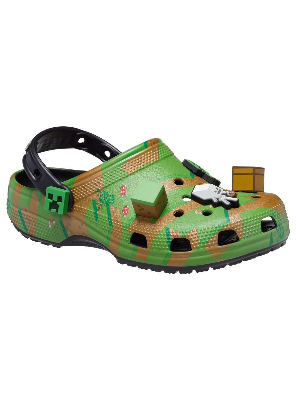 Zueco Crocs Hombre Minecraft Elevated Verde-6