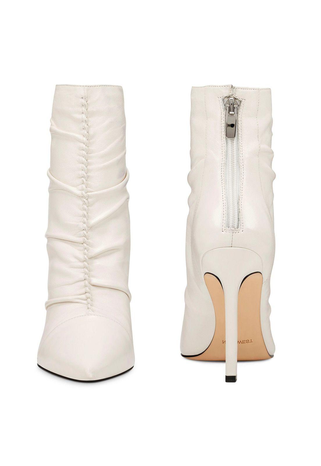 Botín Cuero Tiaa Blanco Mujer-3