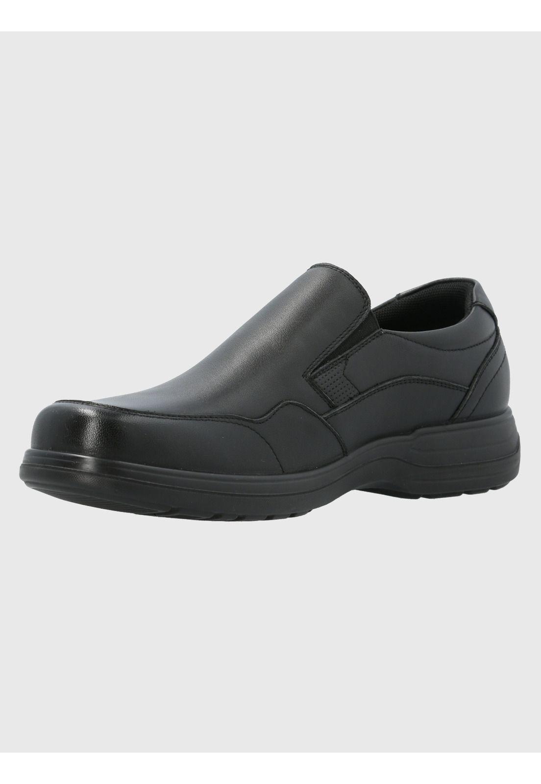 Zapato Cuero Hombre Alm Negro-5