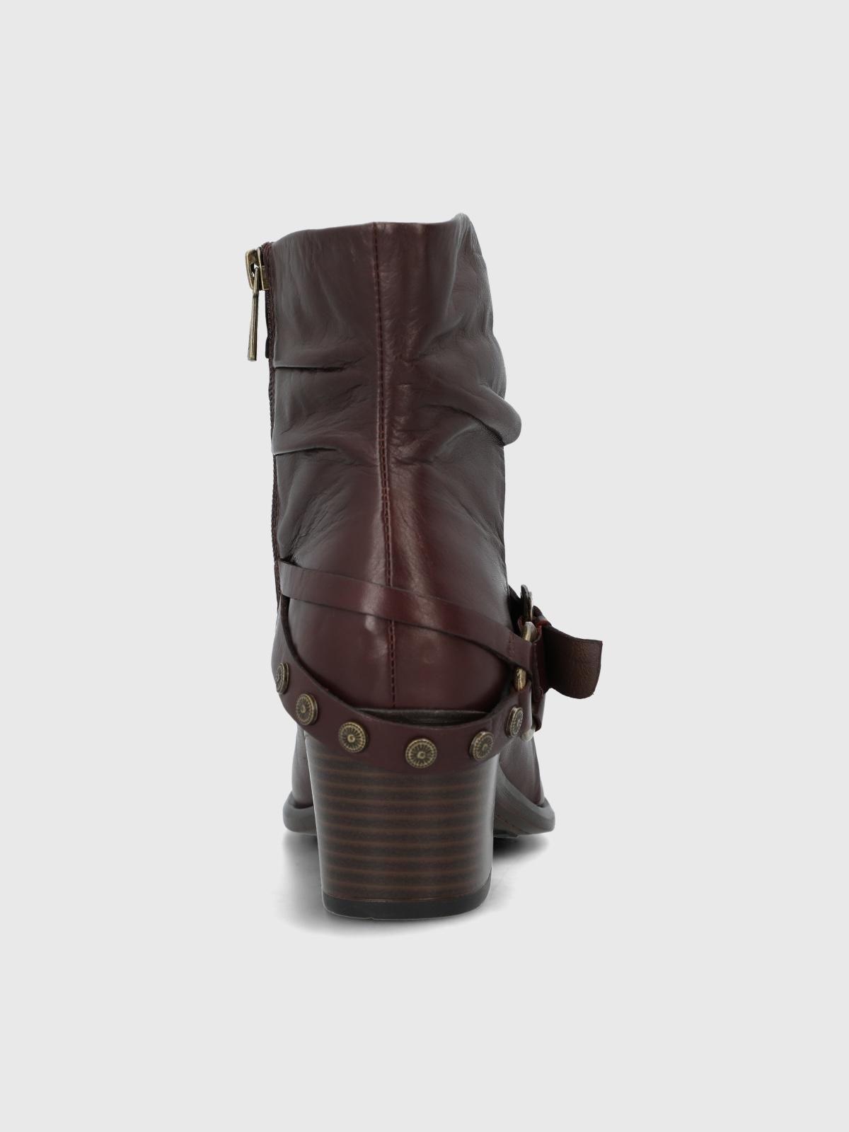 Botin Cuero Mujer Marita Burdeo-6