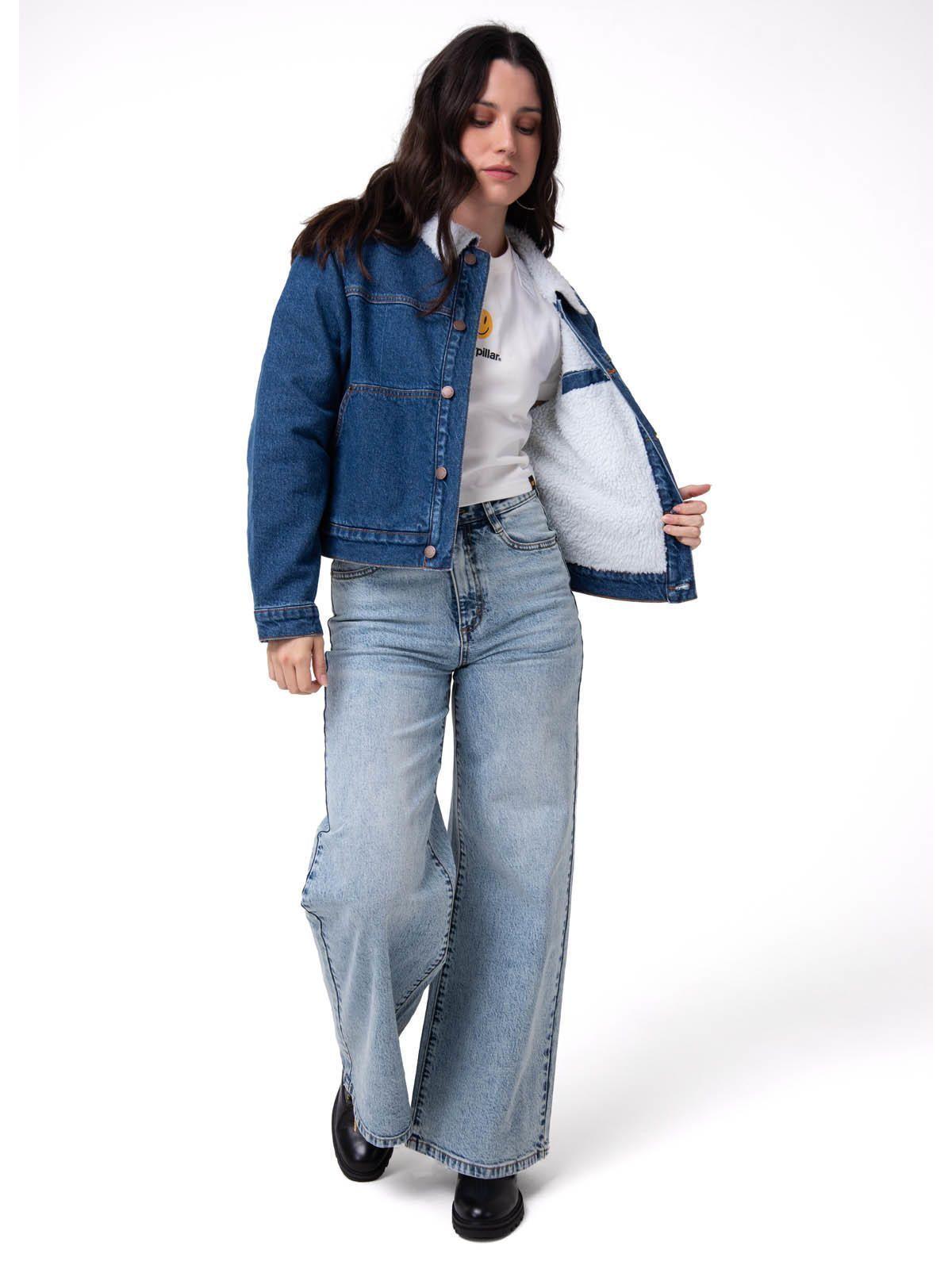 Chaqueta Jeans Mujer Sherpa Lined Azul-5