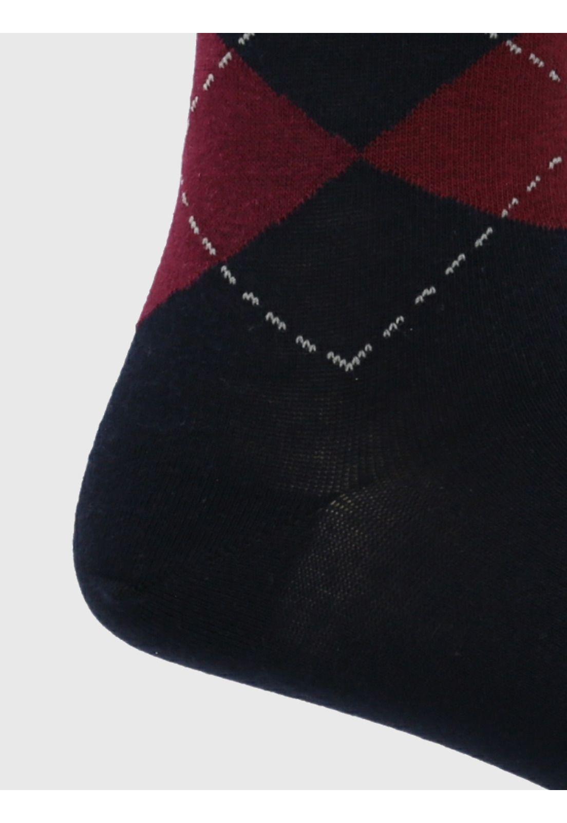 Calcetin Azul Cuff Argyle Hombre-1