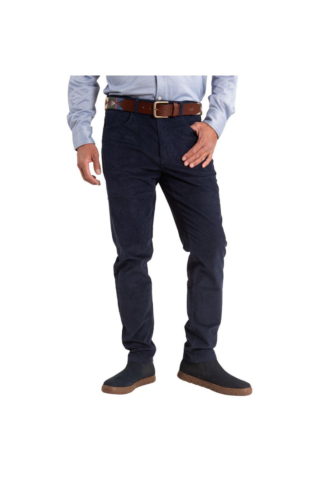 Pantalón Hombre Corduroy Azul Petróleo-0
