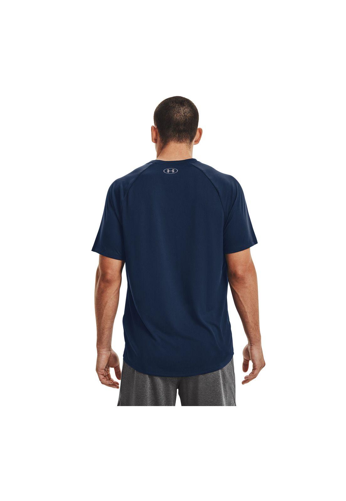 Polera manga corta Tech hombre Azul-4