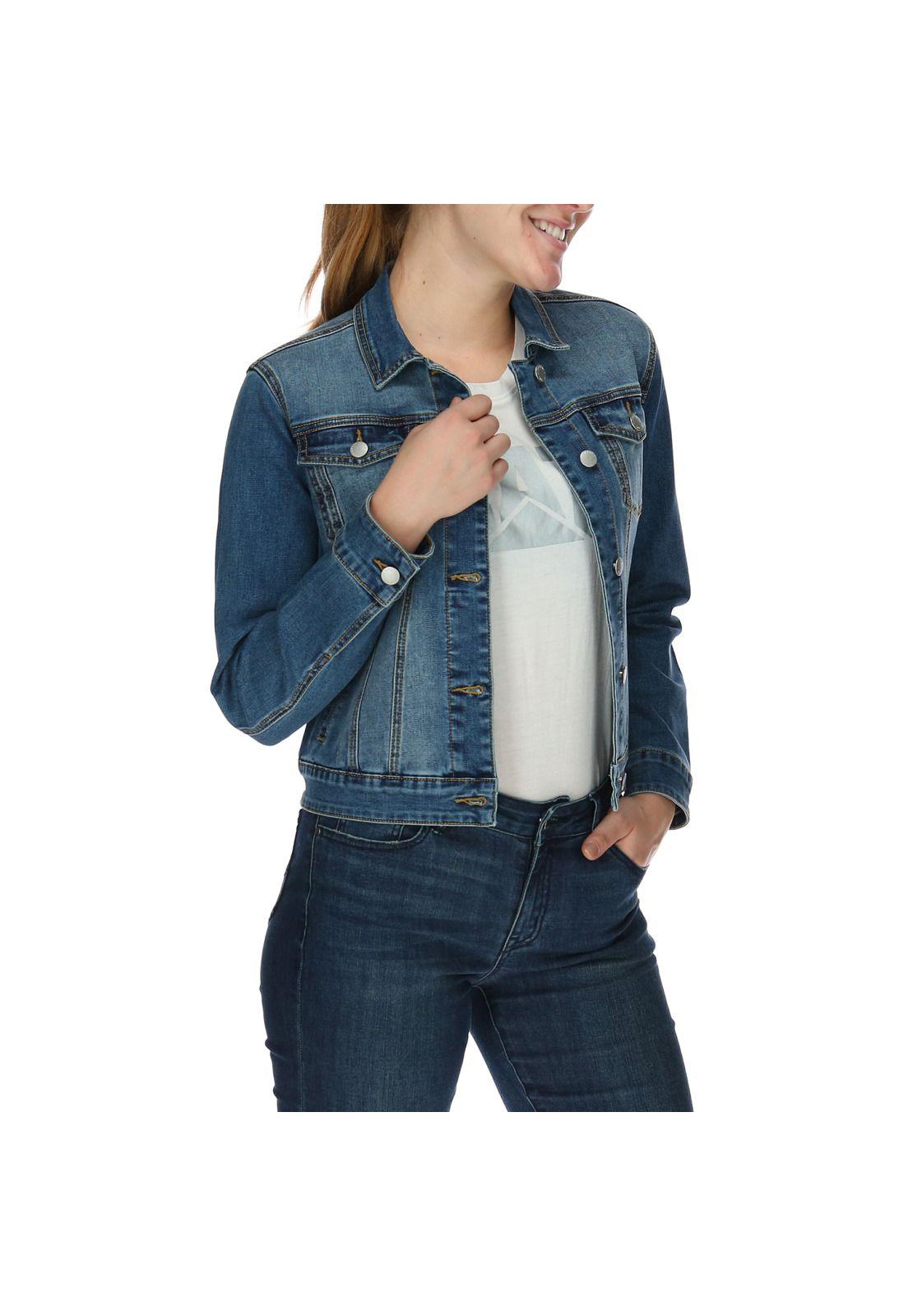 Chaqueta Mujer Foundation Denim Jacket Azul-3