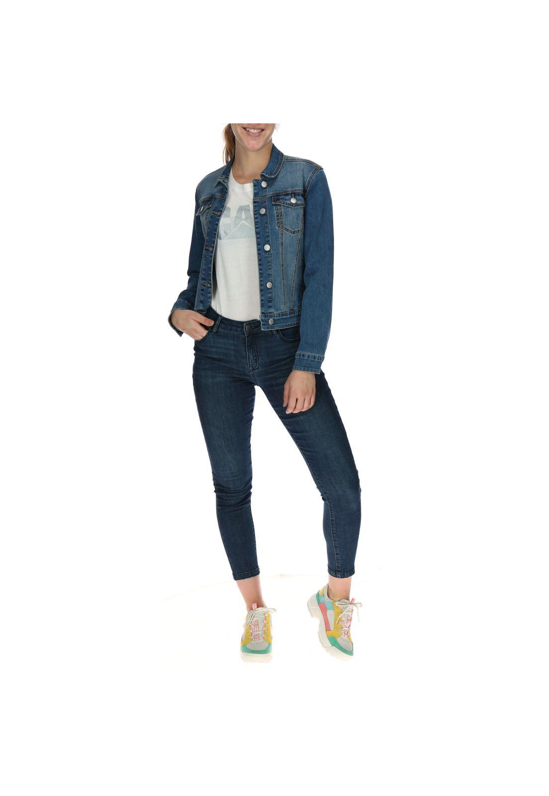 Chaqueta Mujer Foundation Denim Jacket Azul-4