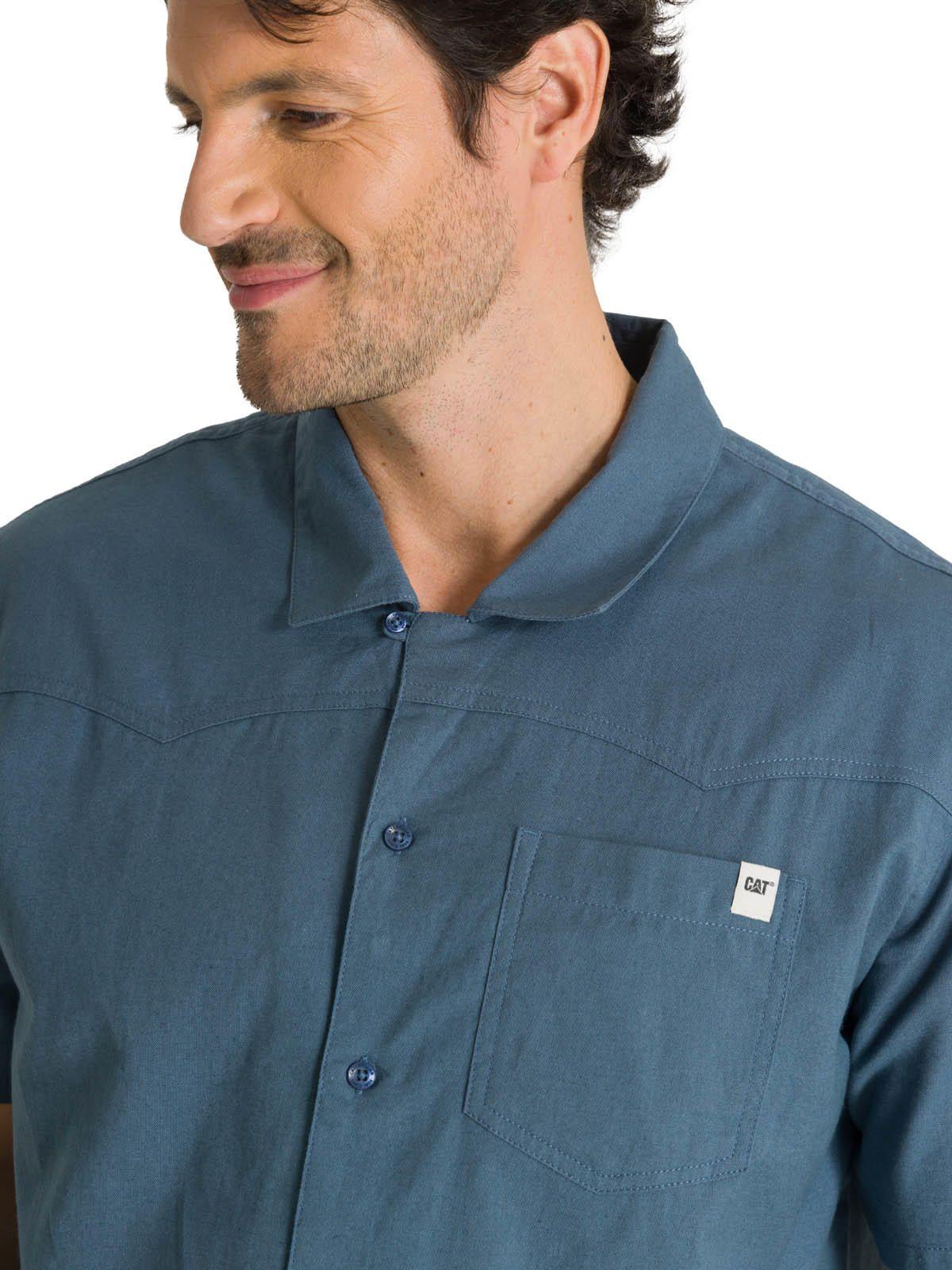 Camisa Manga Corta Hombre Western Camp Azul-4