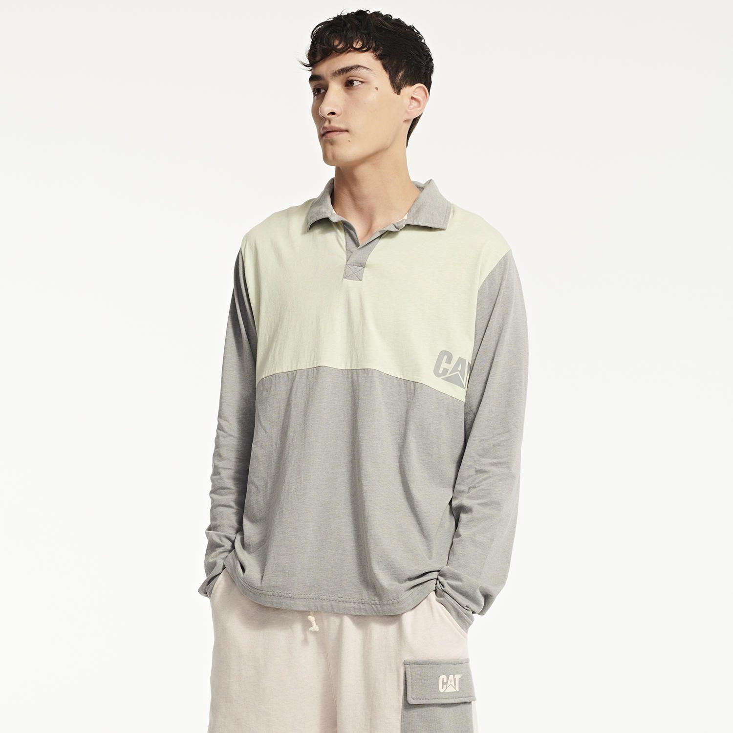 Polera Polo Hombre Natural Dye L/S Polo Gris-1