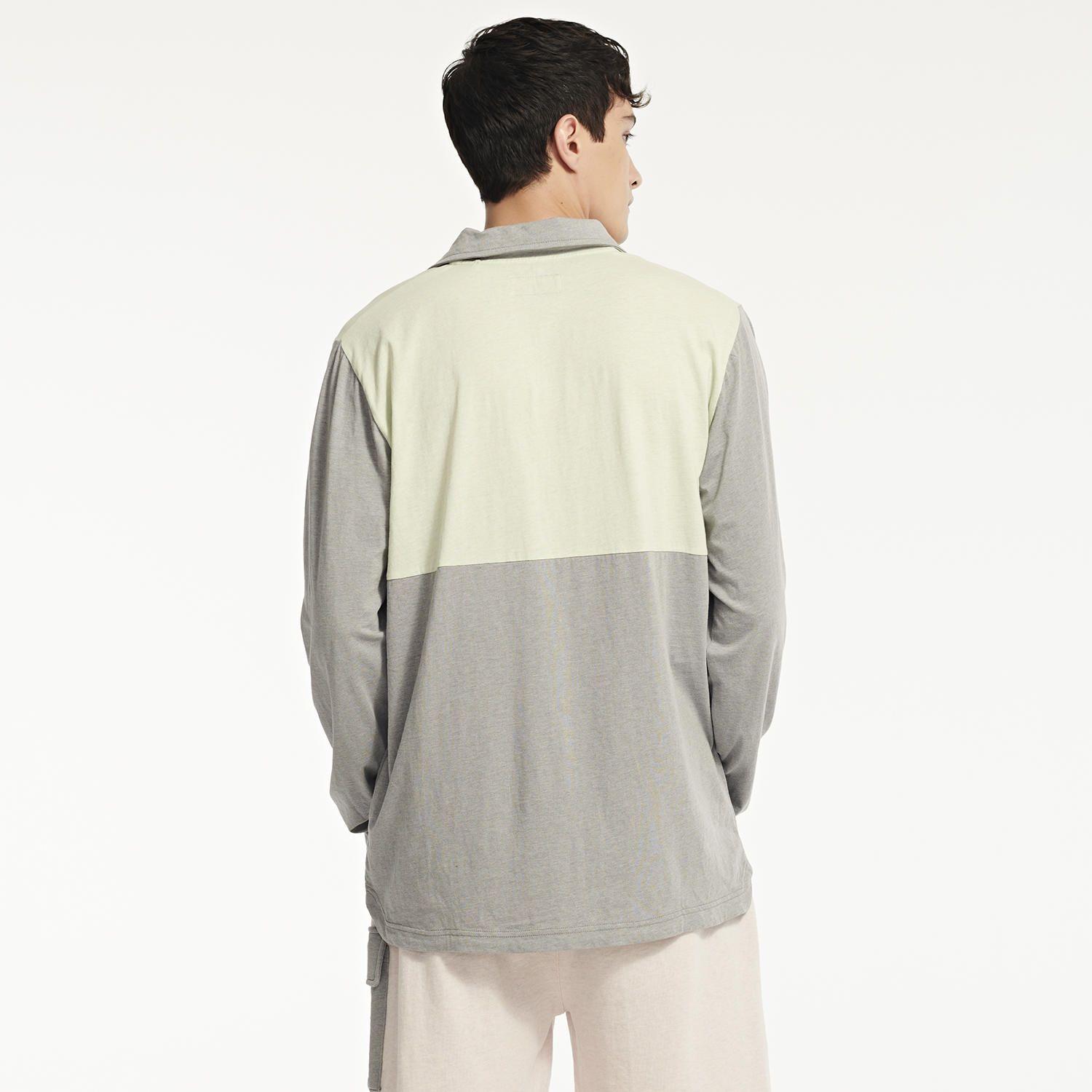 Polera Polo Hombre Natural Dye L/S Polo Gris-3
