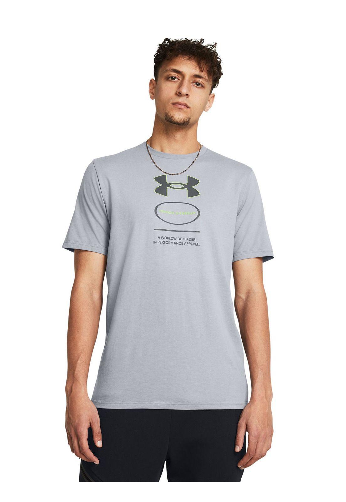 Polera manga corta Gel Stack hombre Gris-3