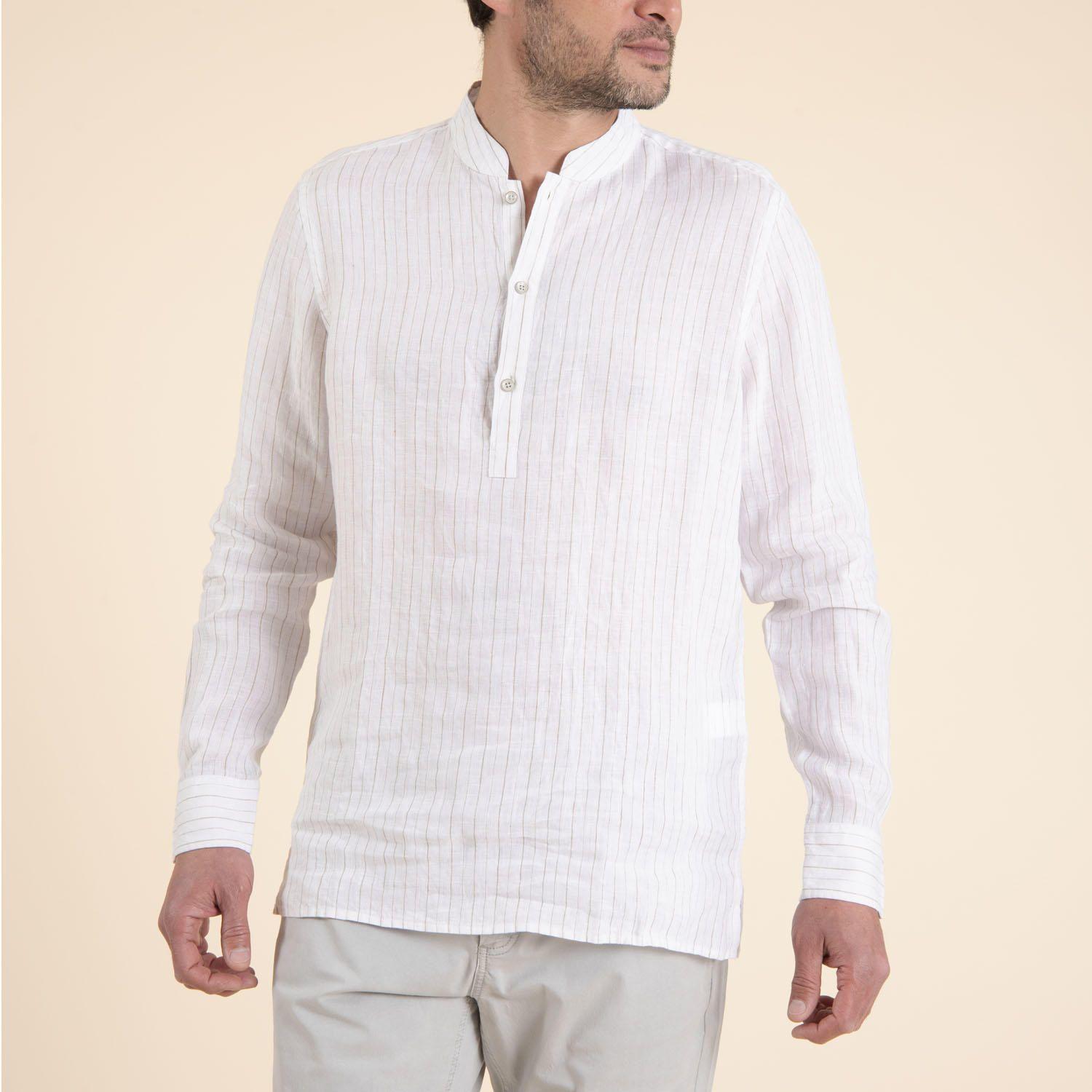 Camisa Algodón Orgánico Hombre Maohalf Camel-1