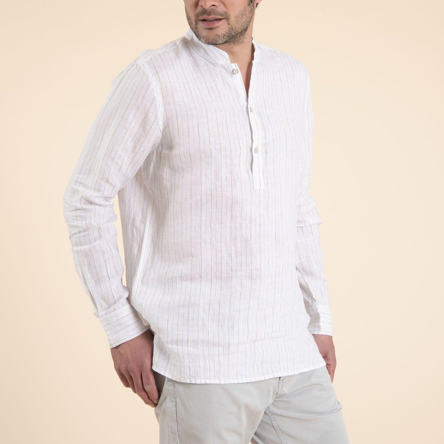 Camisa Algodón Orgánico Hombre Maohalf Camel-2