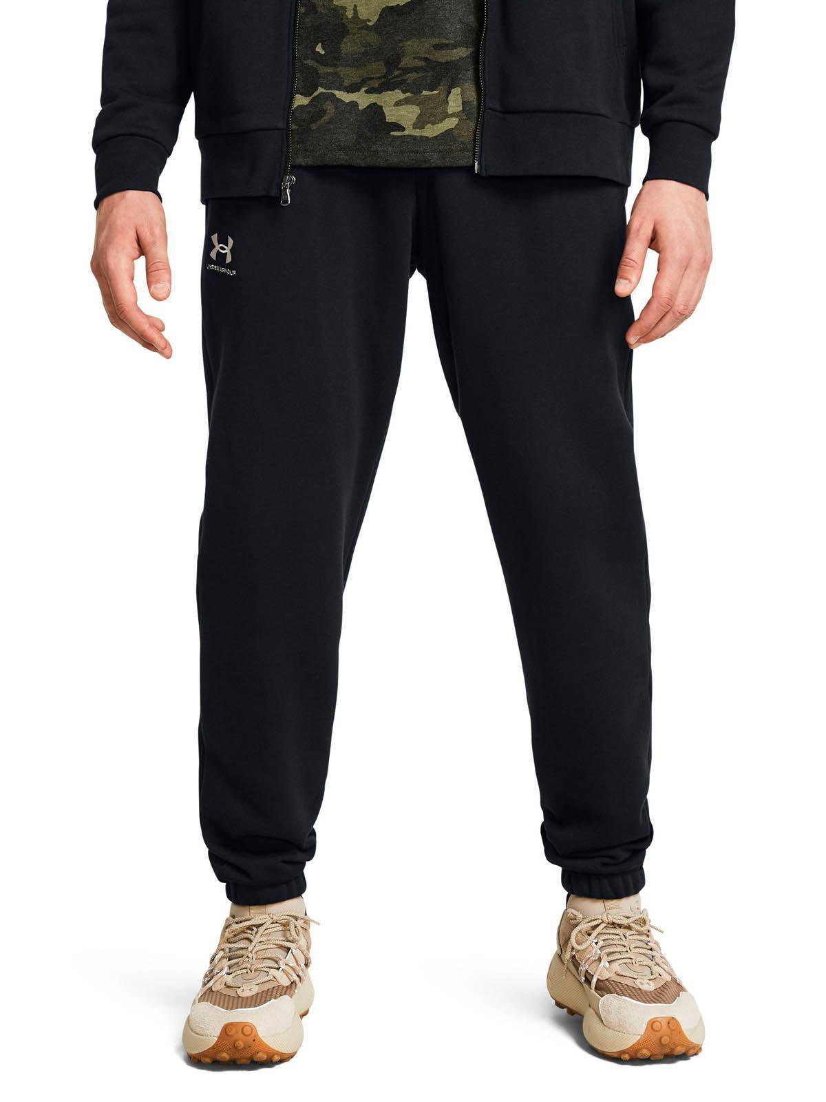 Joggers Fleece UA Essential hombre Negro-3