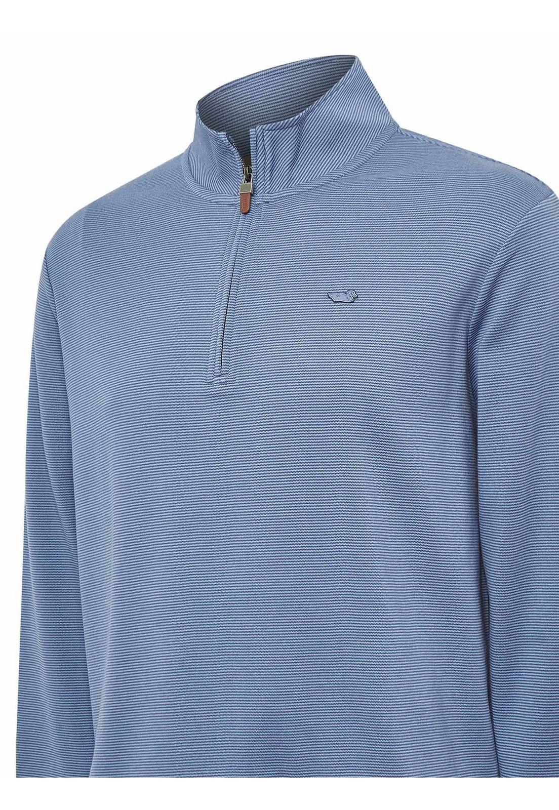Polerón Algodón Pima Hombre Rimistripe Azul-3